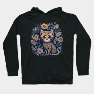 Feline Florals: Blend of Cat and Flowers Hoodie